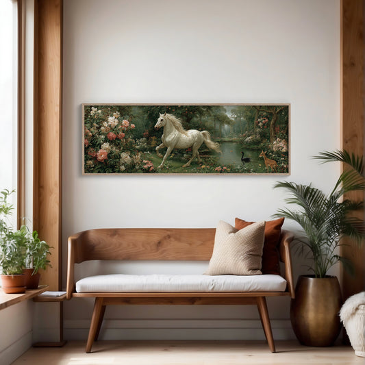 White Stallion In The Secret Garden