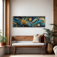 Celestial Currents In Gold And Blue