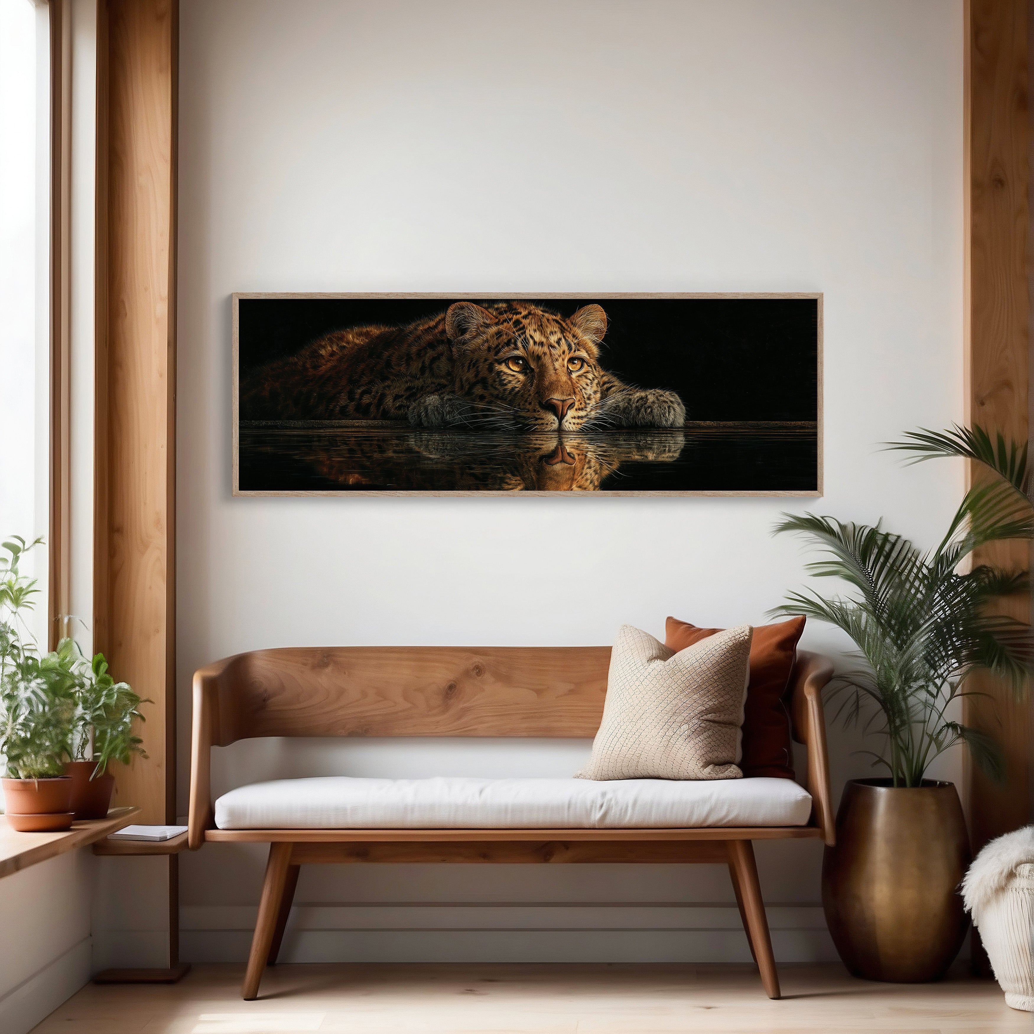 Resting Leopard Reflection