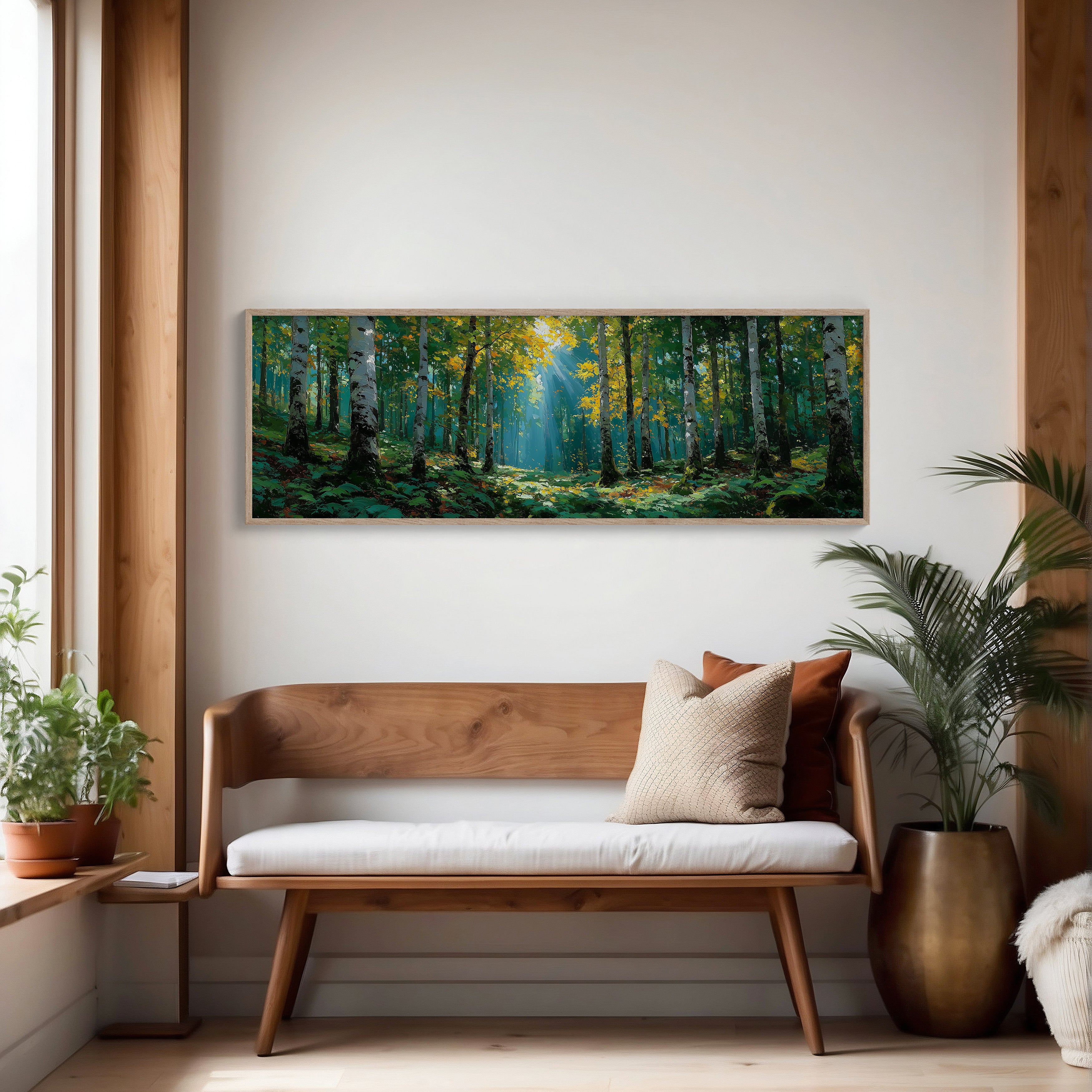 Sunlit Birch Forest