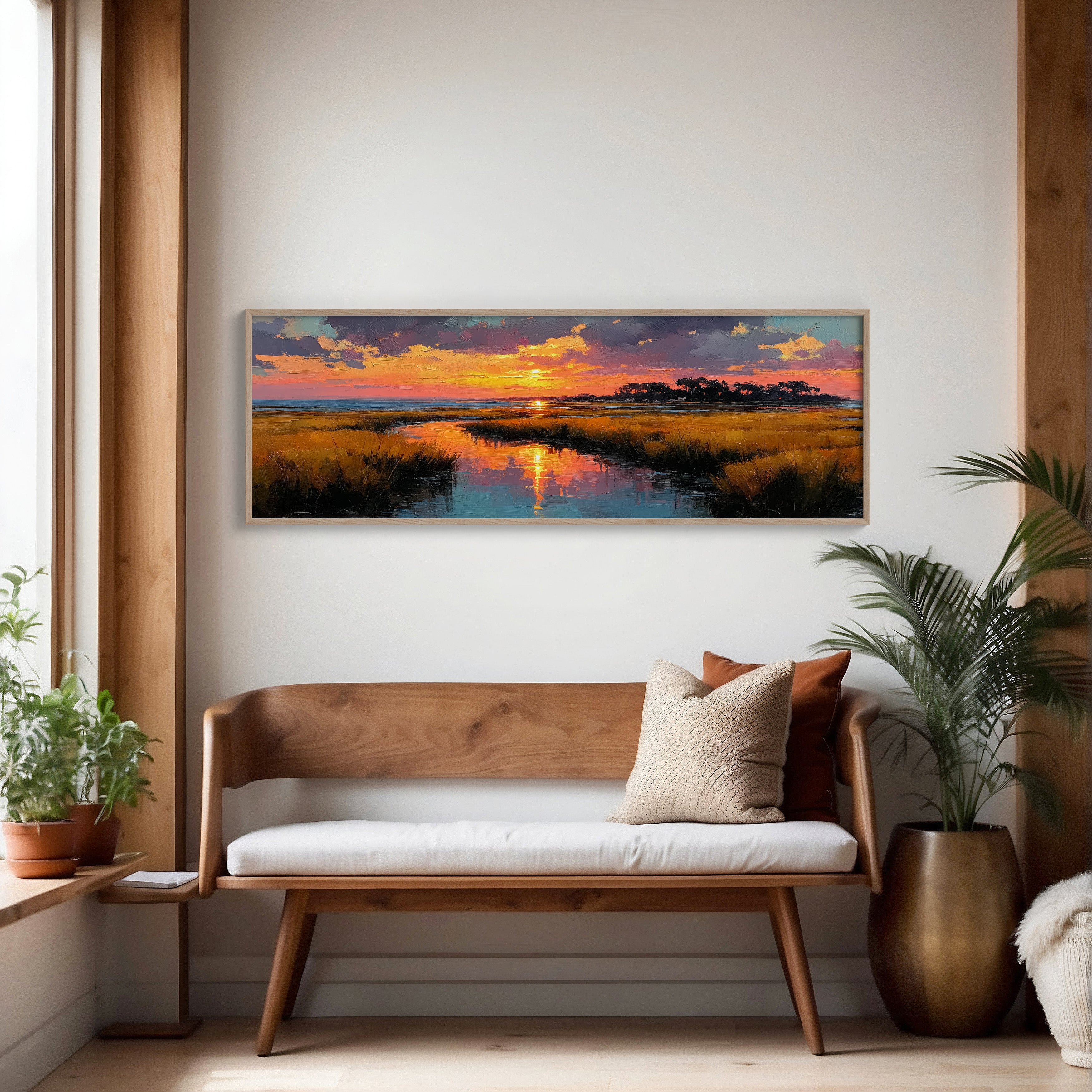 Golden Marsh Sunset Reflections