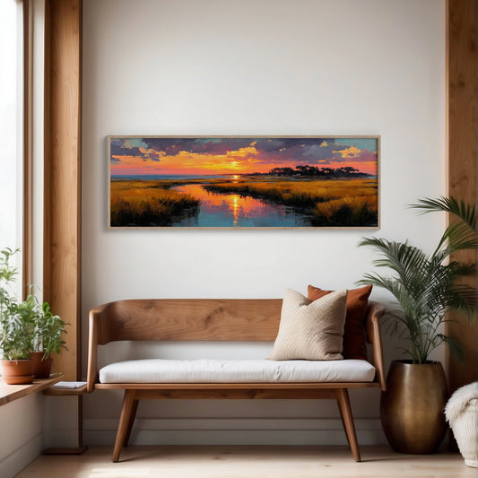 Golden Marsh Sunset Reflections