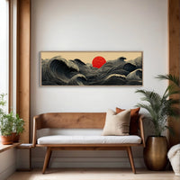Waves Gather Before the Red Sun