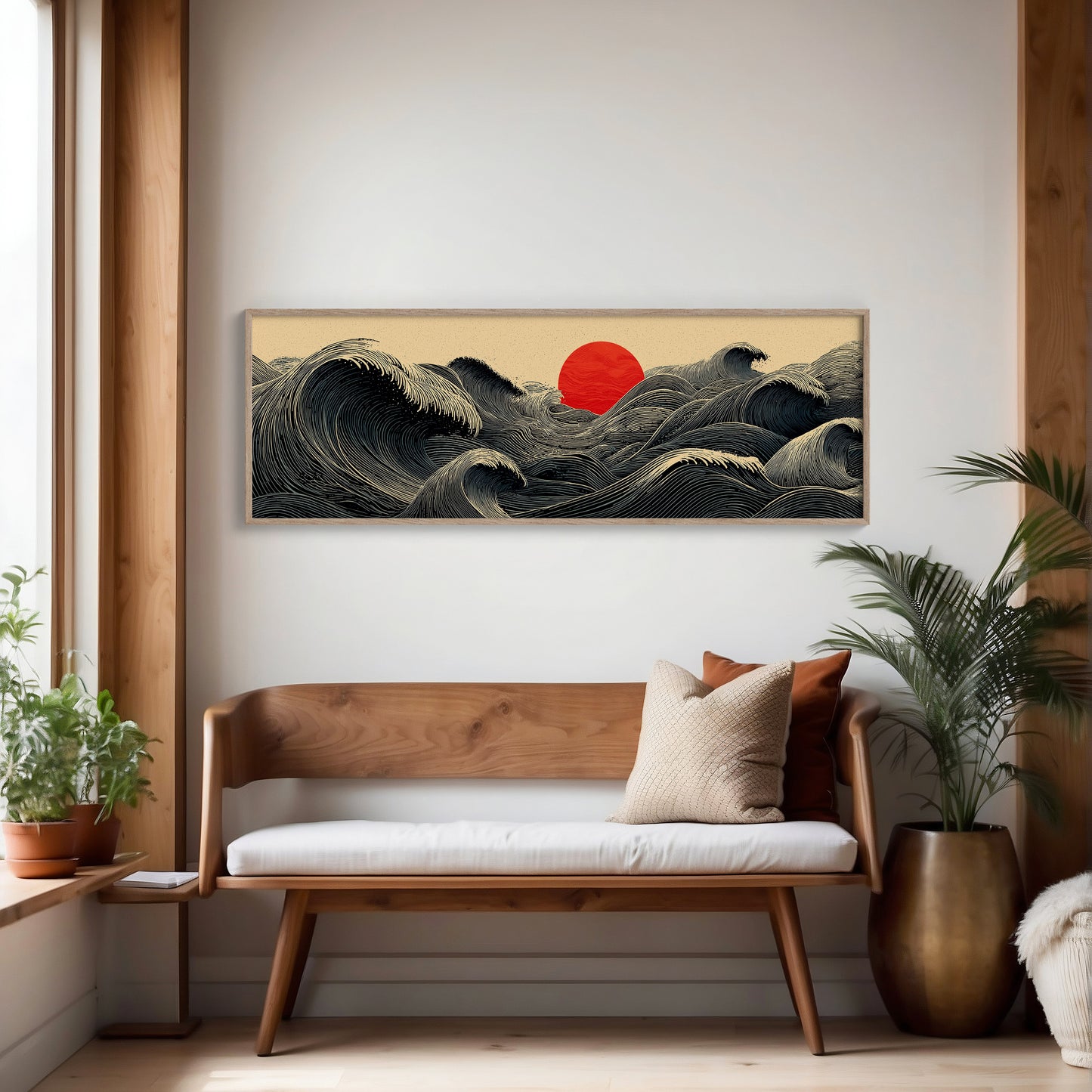 Waves Gather Before the Red Sun