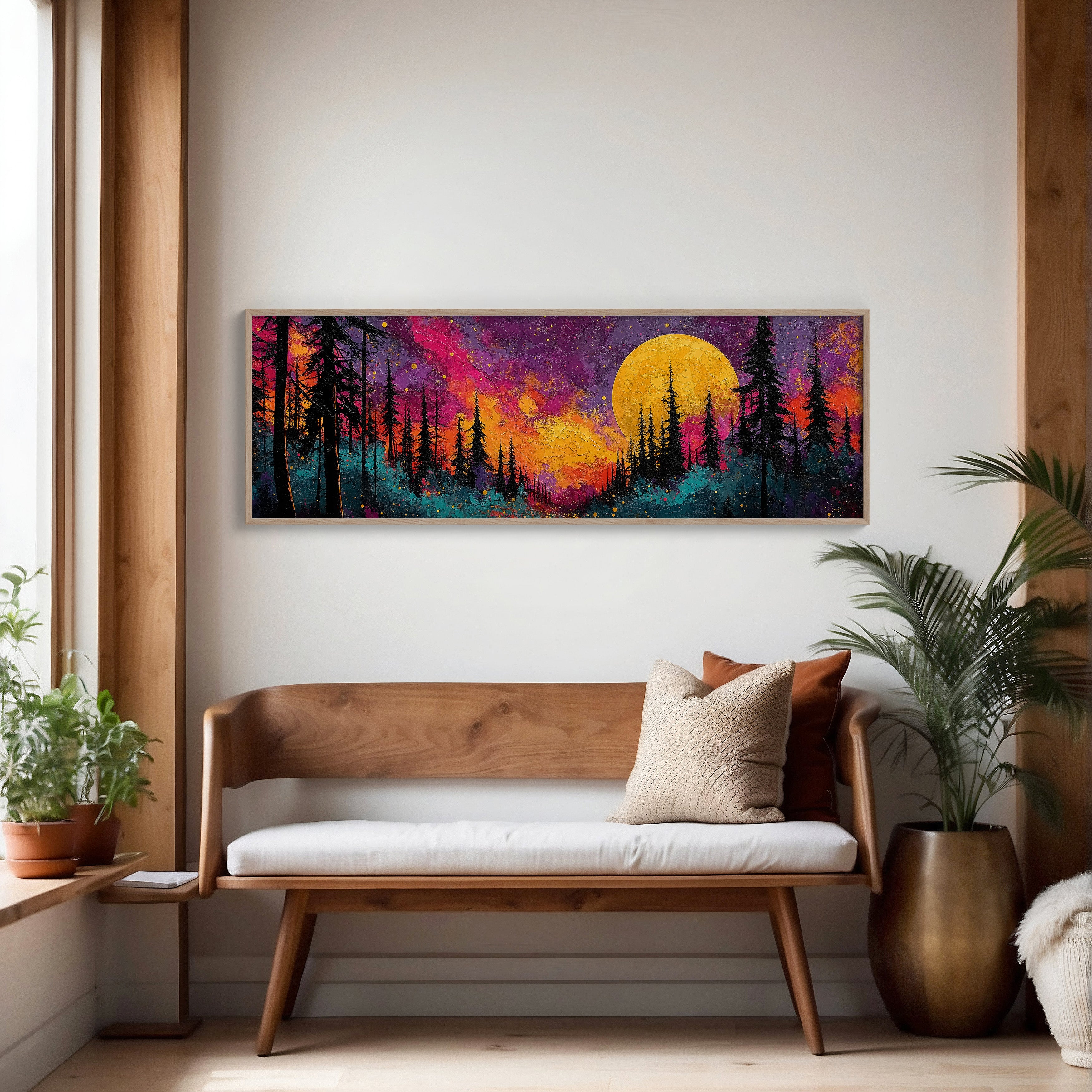 Moonrise Through Painted Fire