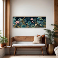 Lotus Garden Under Midnight Blue