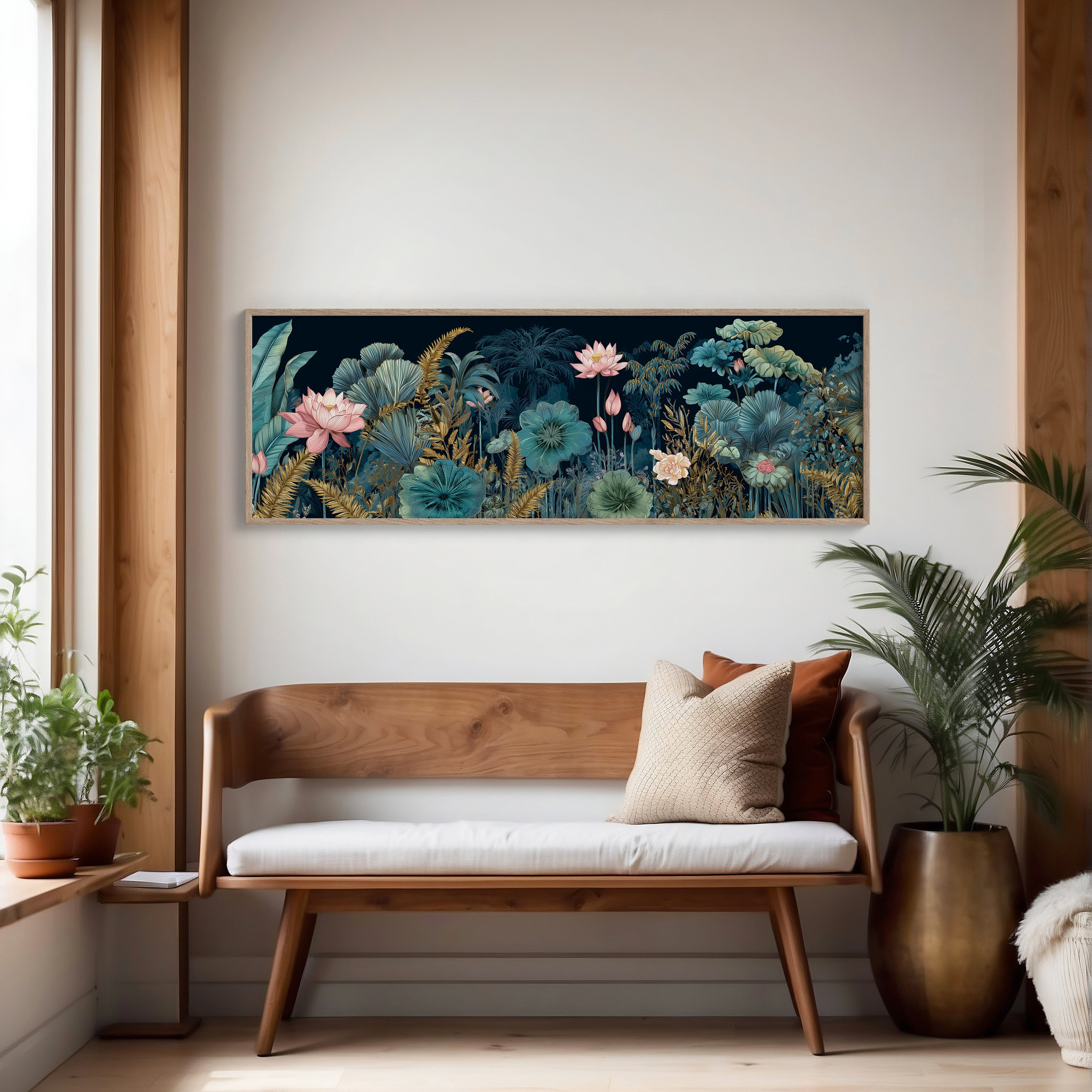 Lotus Garden Under Midnight Blue