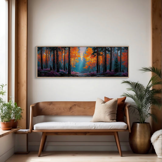 Firelight Through the Autumn Pines