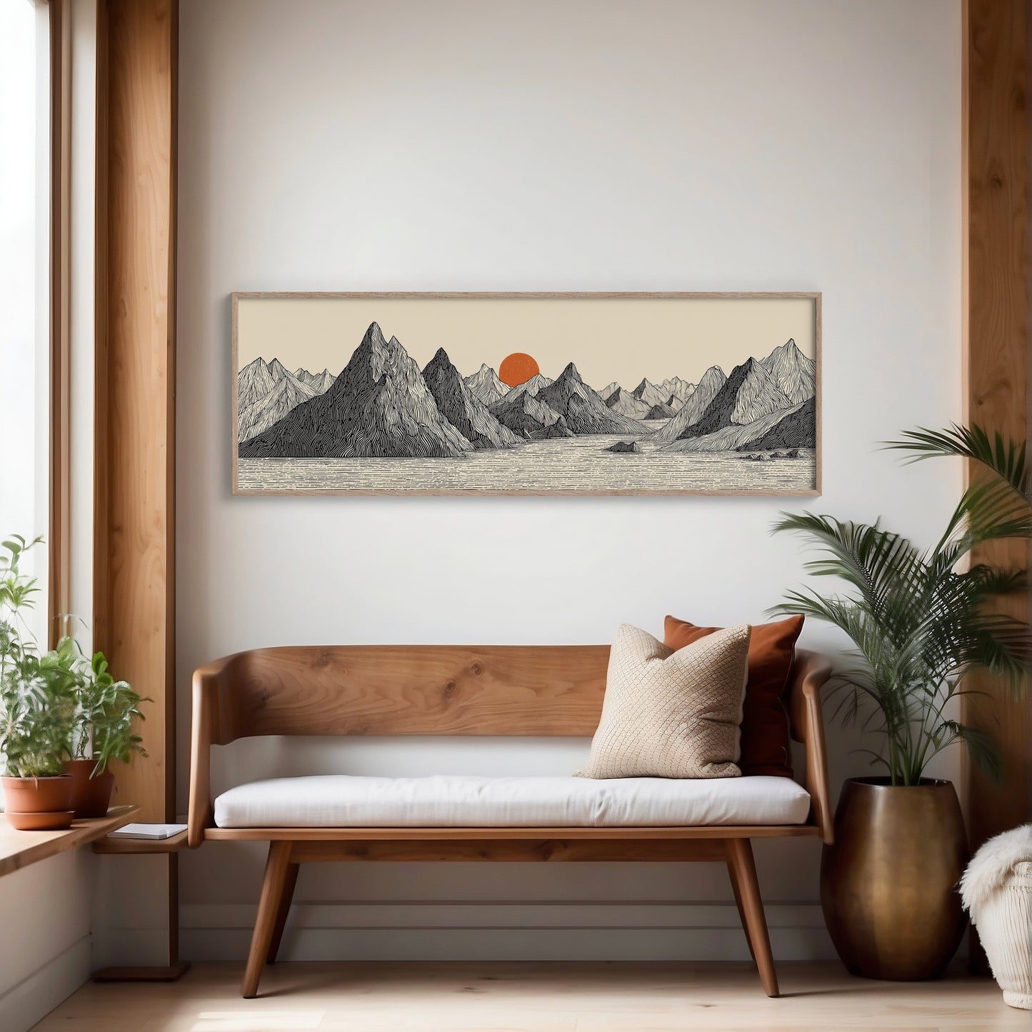 Sun Rises Over Carved Peaks