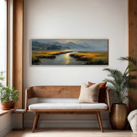 Golden Marsh Under Distant Peaks