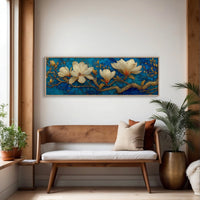 Golden Magnolia on Blue Marble