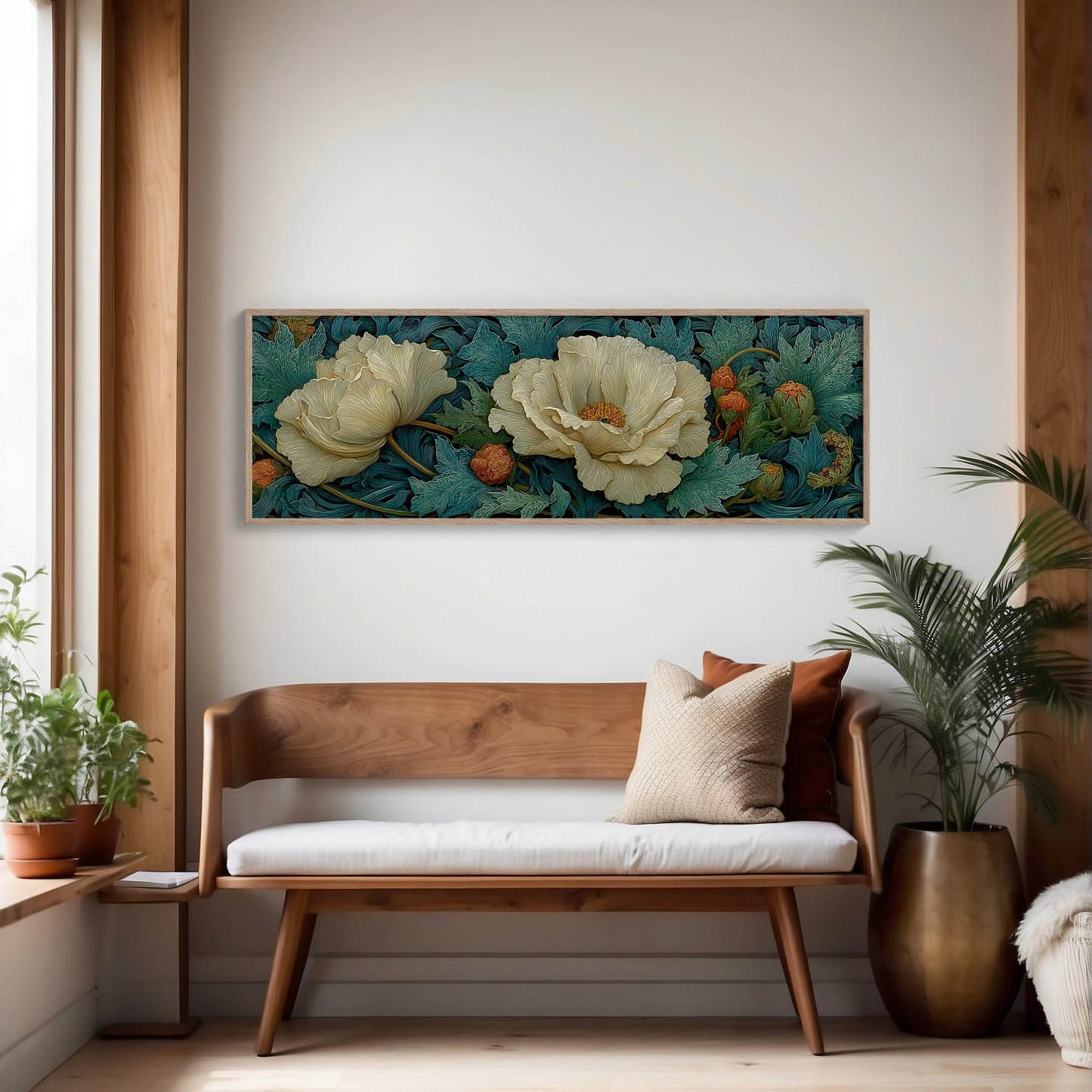 Ivory Petals in Verdant Drift