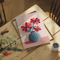 Petals in a Striped Vase