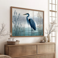 Blue Heron in Quiet Marsh
