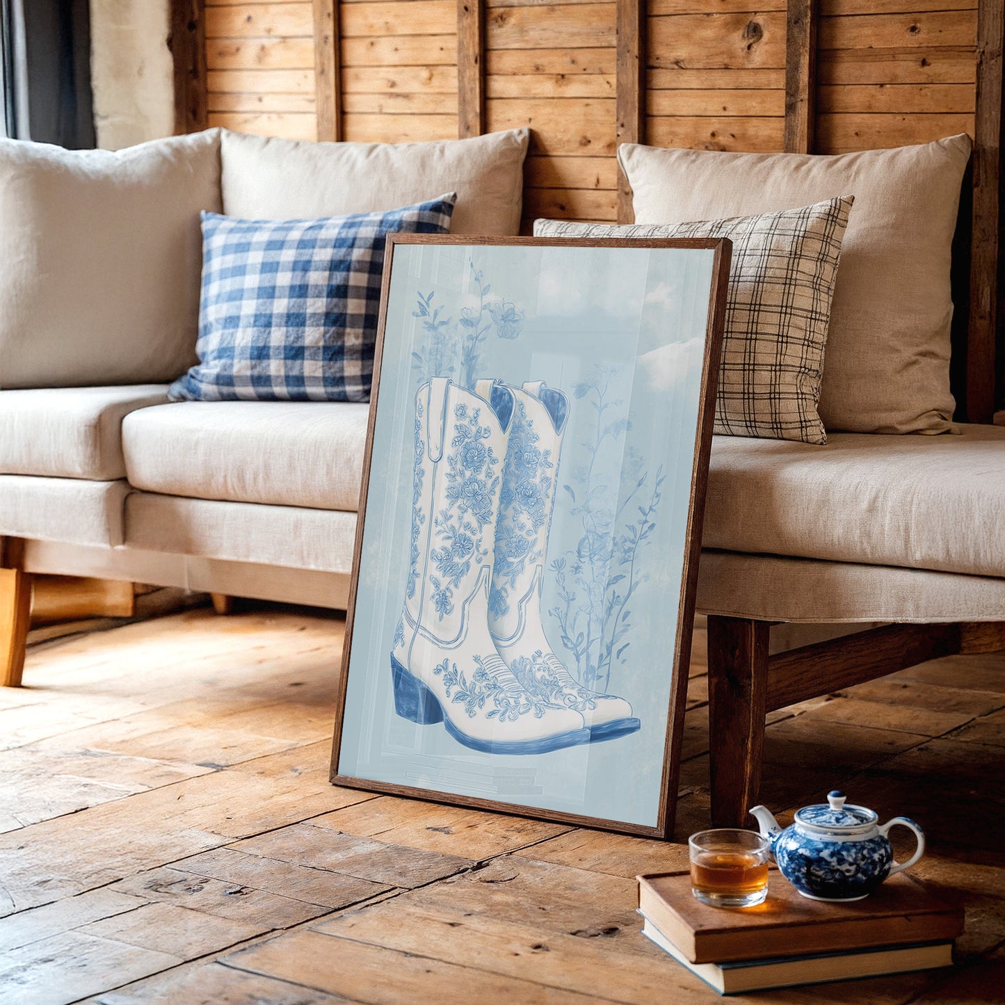 Porcelain Boots In Blue