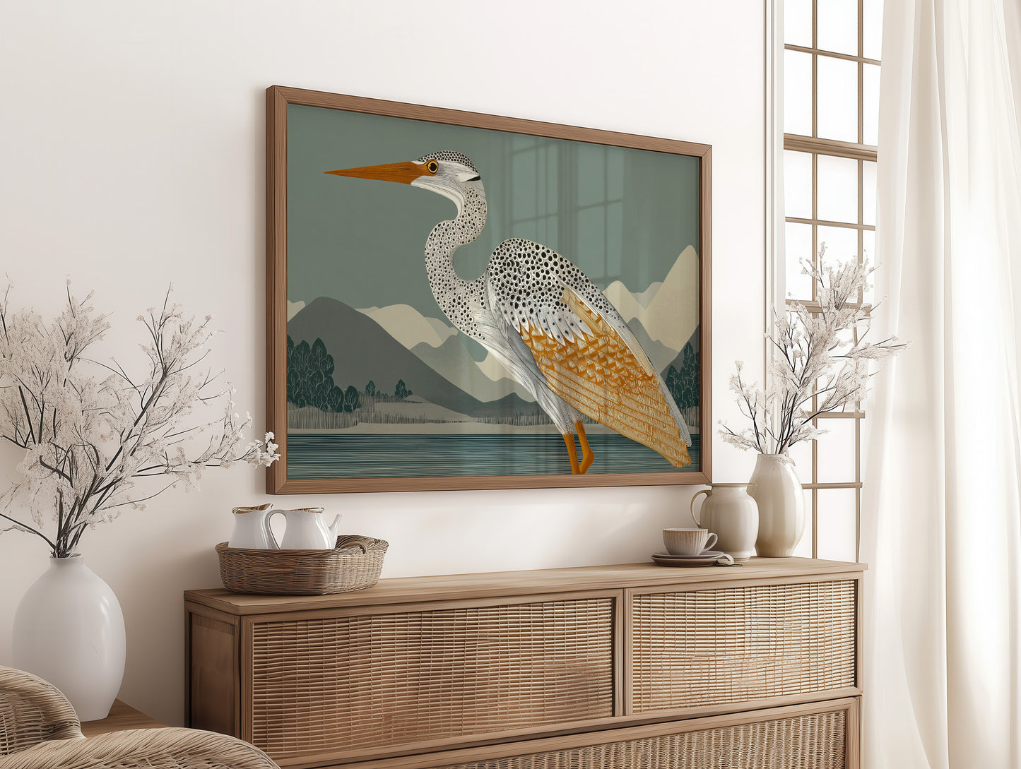 Golden Feathers Against Quiet Hills