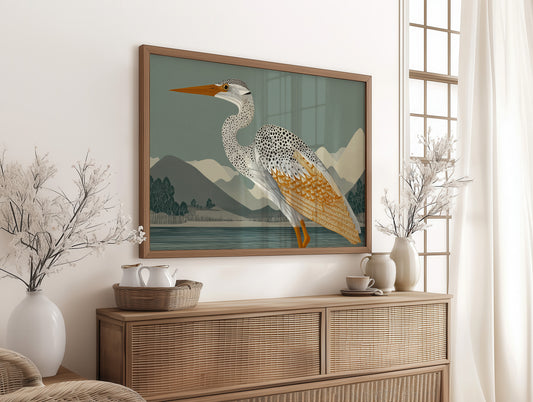 Golden Feathers Against Quiet Hills