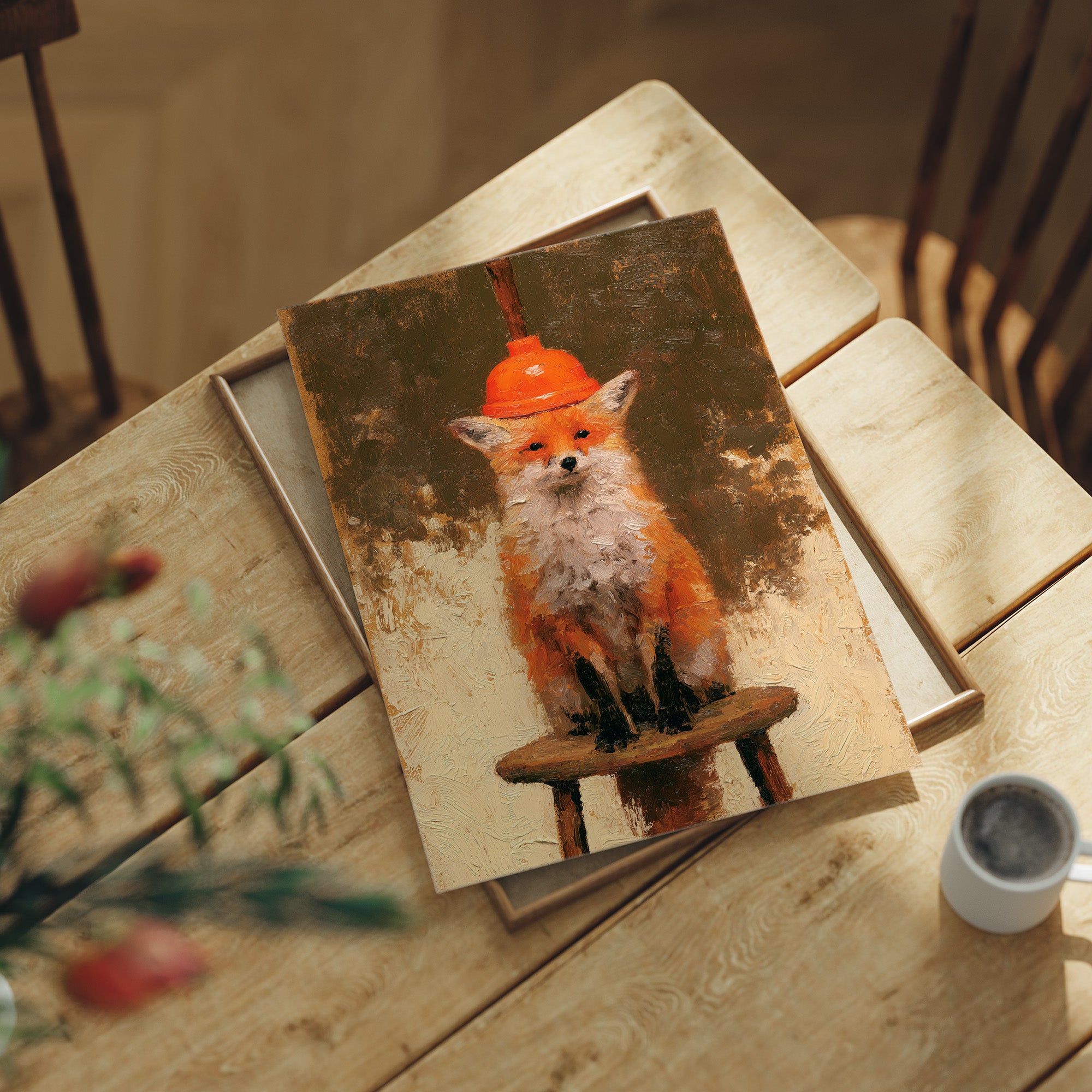 Fox With A Plunger Hat