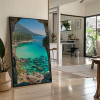 Turquoise Cove Through Granite Window