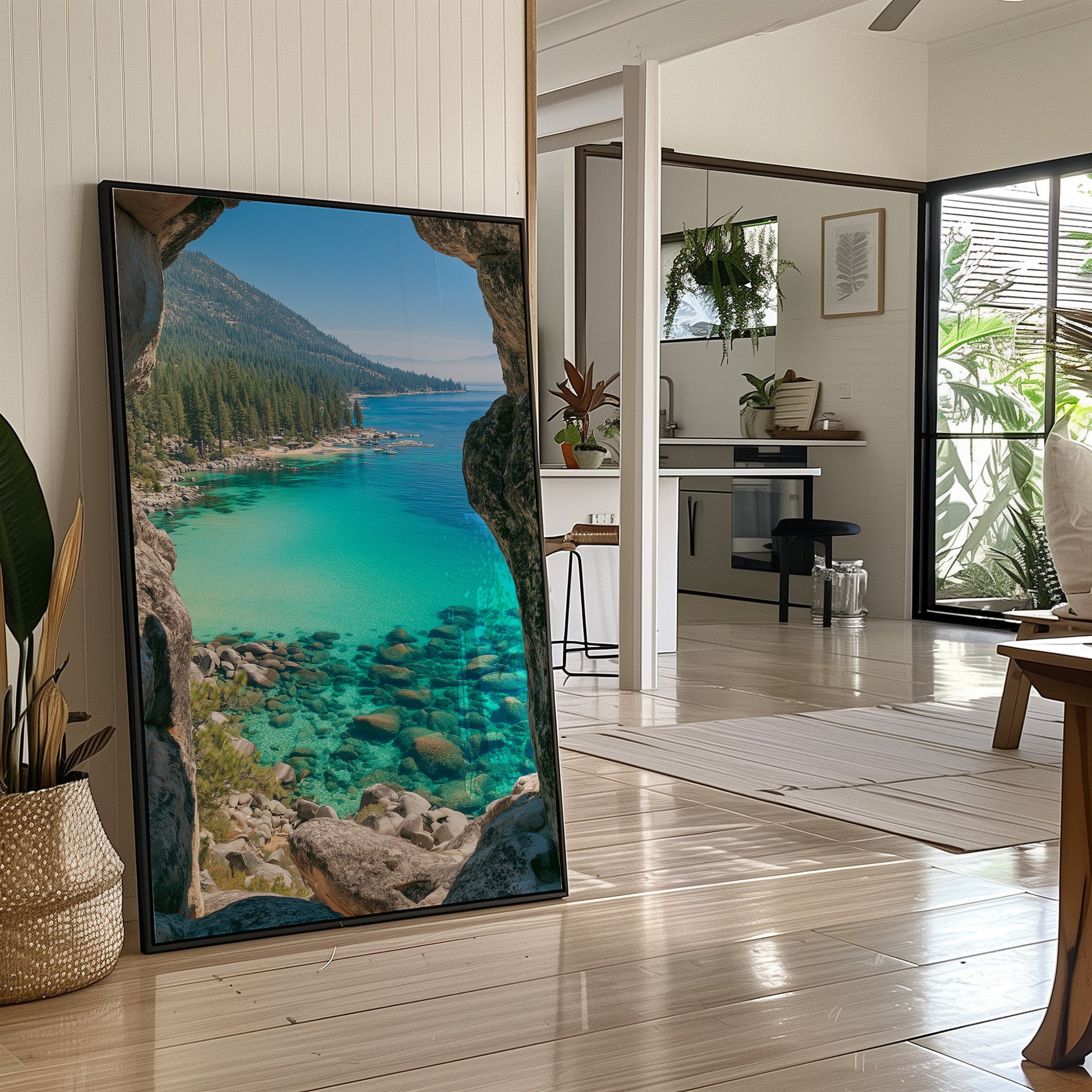Turquoise Cove Through Granite Window