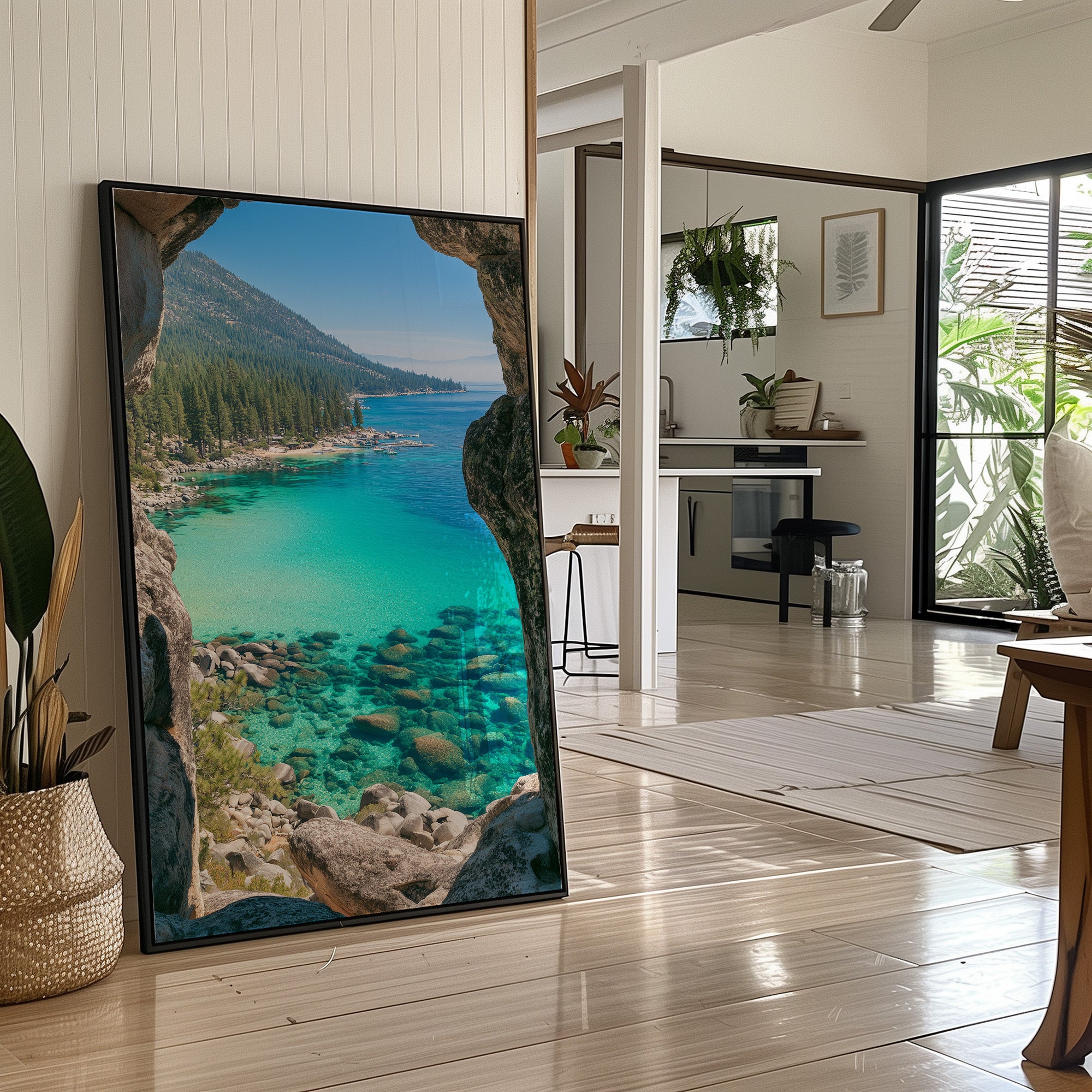 Turquoise Cove Through Granite Window