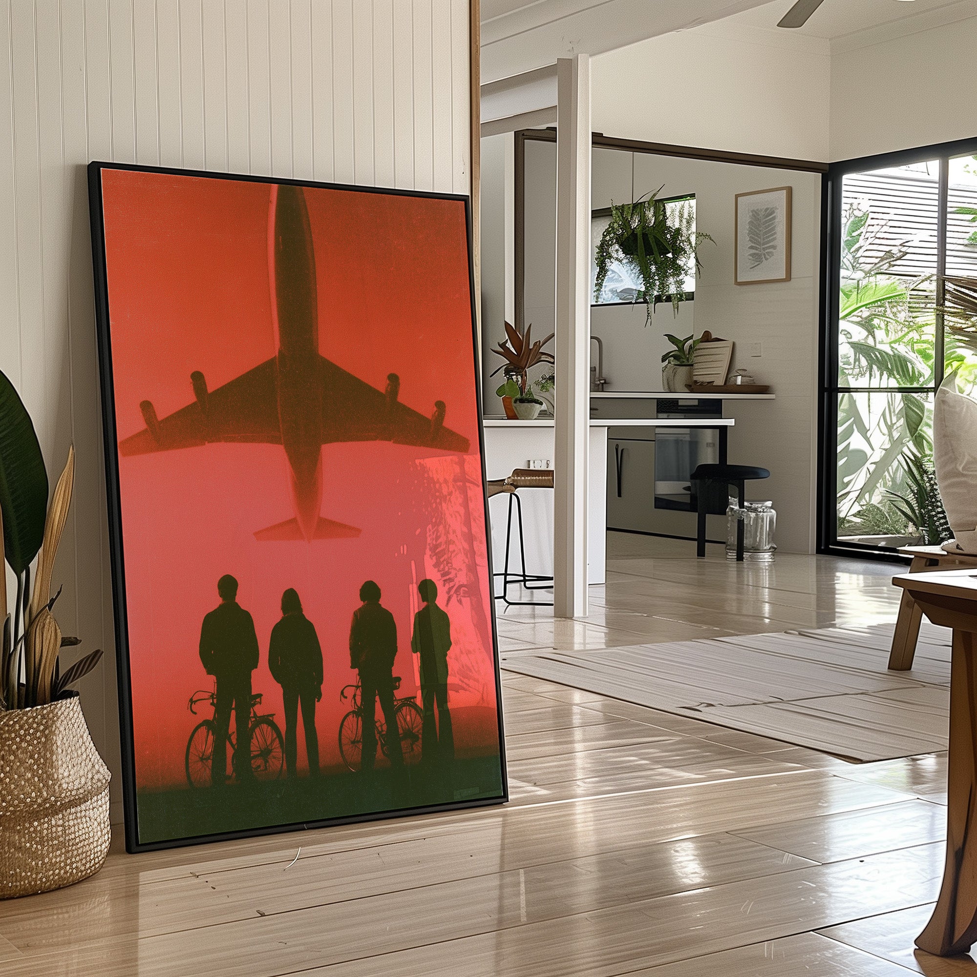 Kids Watch Jet Fly Overhead