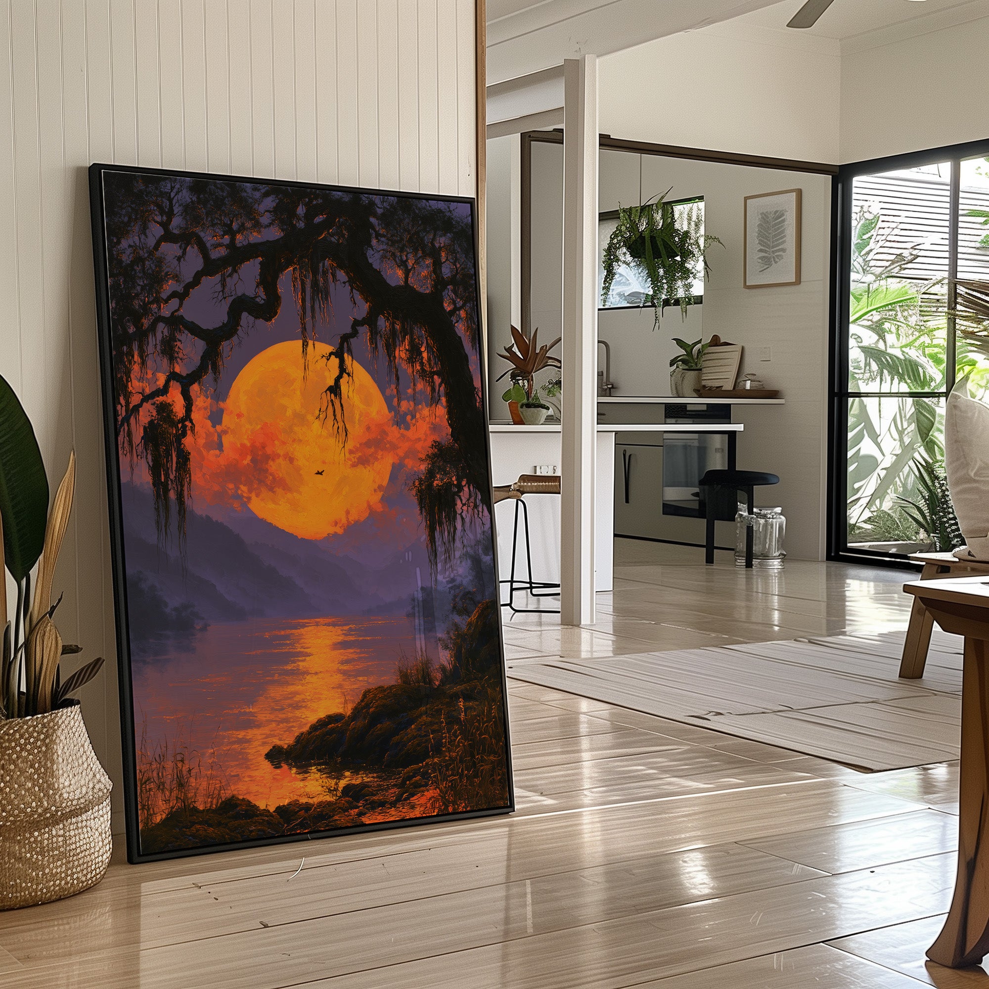 Blazing Sunset Through Spanish Moss