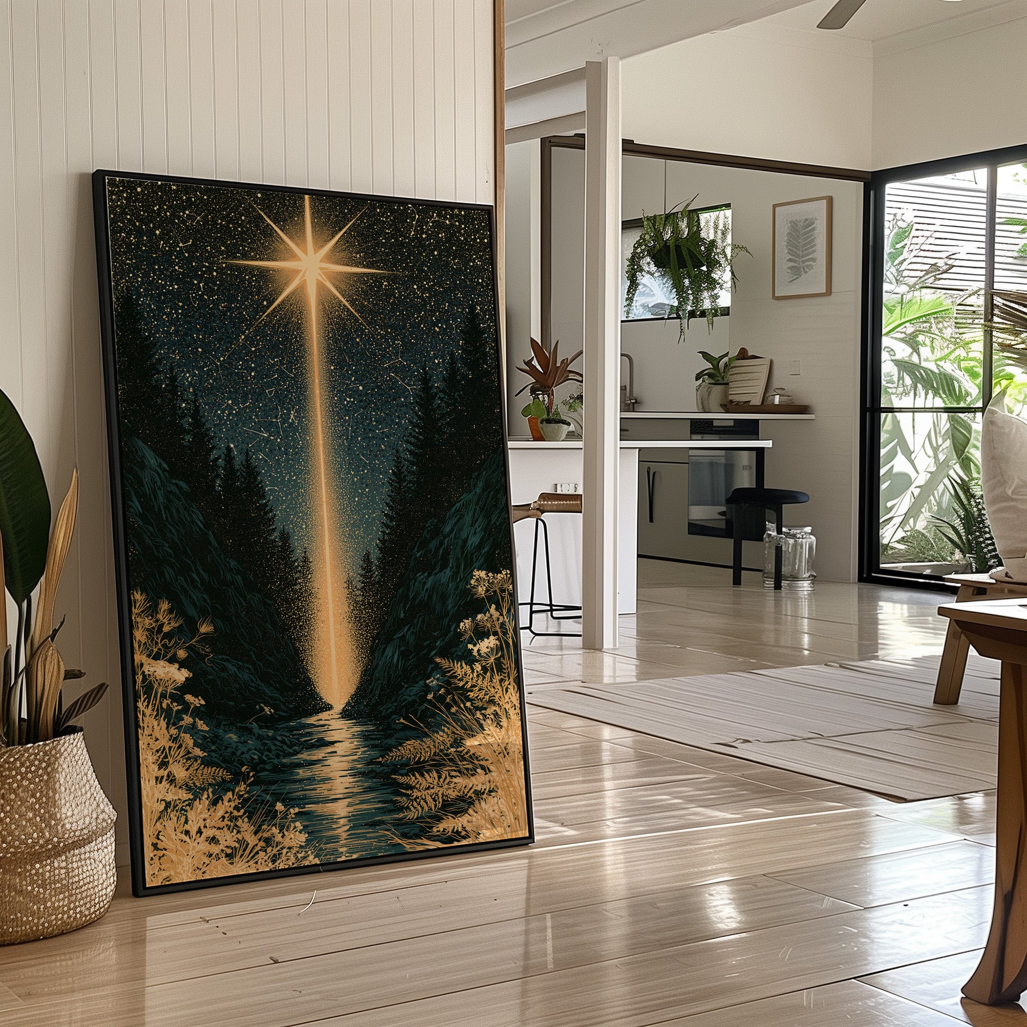 Guiding Star Over Forest Stream