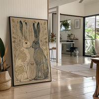 Mirrored Hares In Gold Filigree