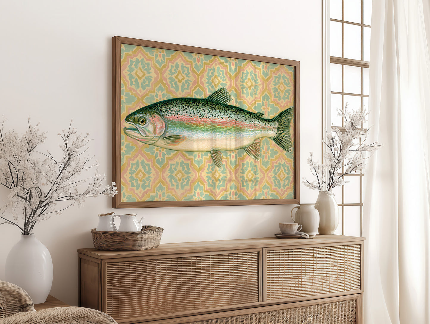 Rainbow Trout, Tiled Backdrop