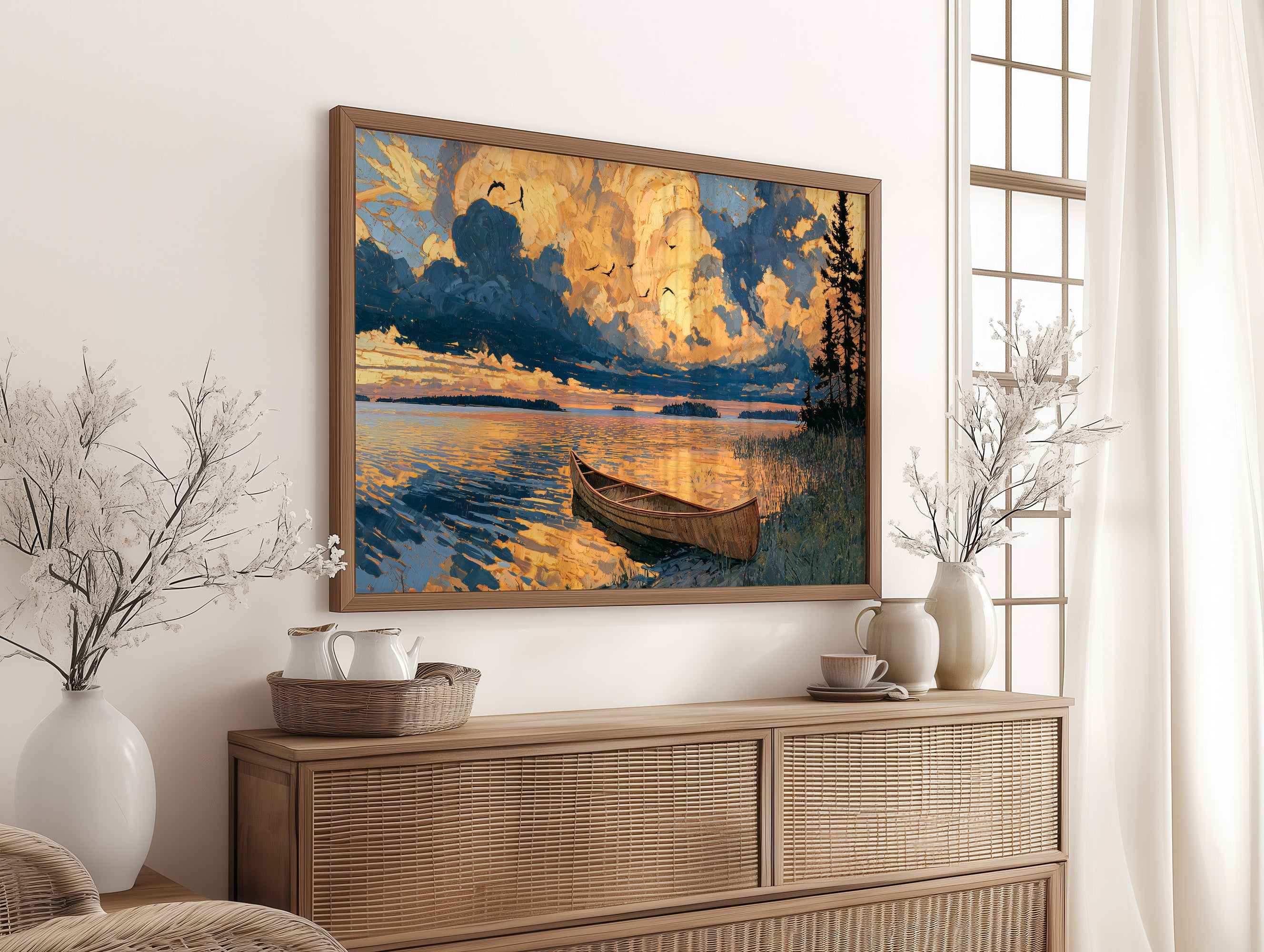 Canoe, Sky on Fire
