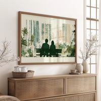 Park Bench, City Backdrop