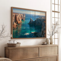 Sea Cliffs, Distant Lighthouse