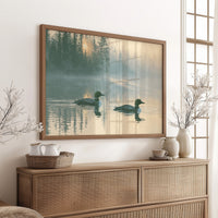 Loons, Misty Dawn Ripples