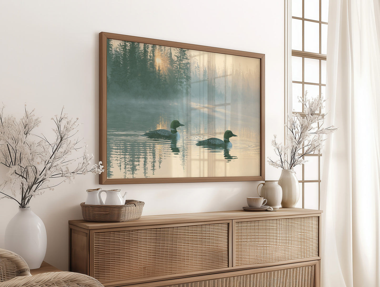 Loons, Misty Dawn Ripples