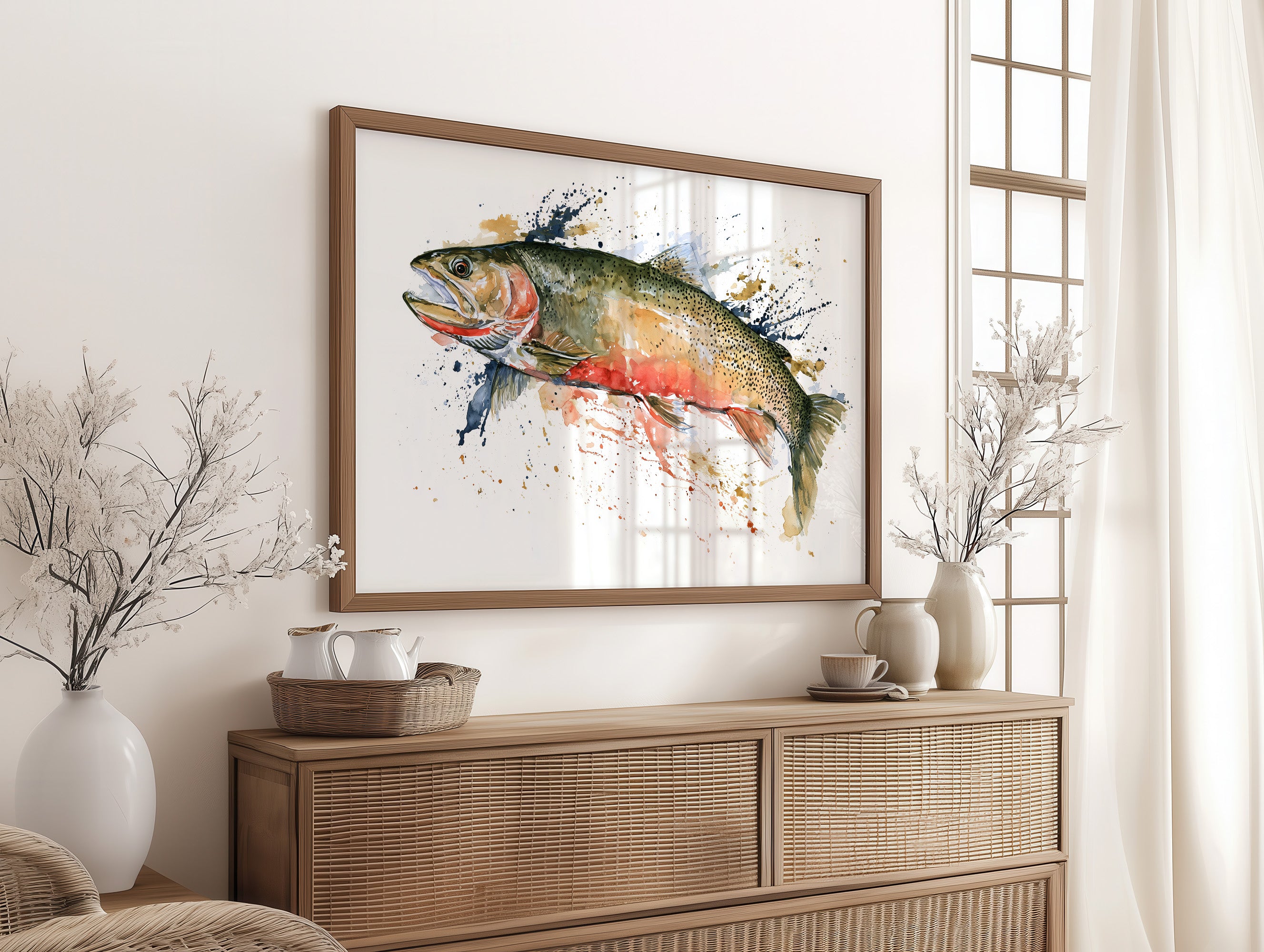 Trout, Watercolor Splash