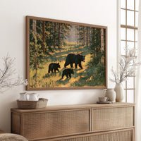 Black Bear Family, Dappled Trail