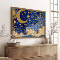 Moon and Stars, Gilded Glass