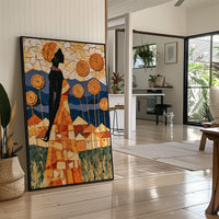 African Village Textile Collage