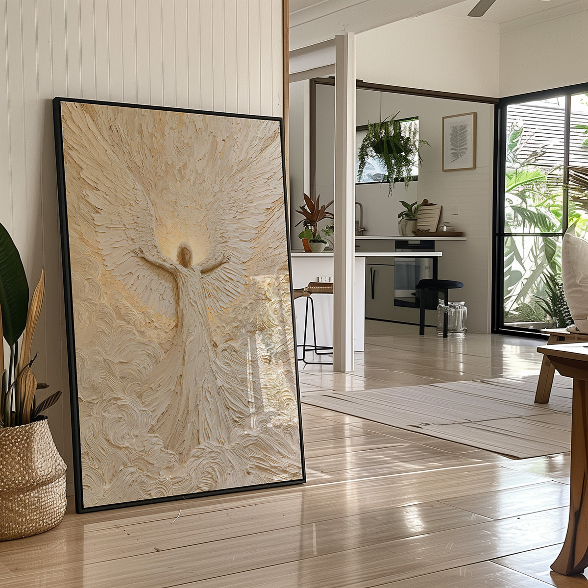 Ivory Textured Angel Ascending