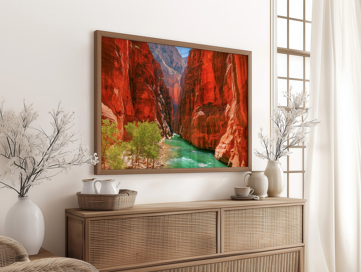 Emerald River Through Red Rock