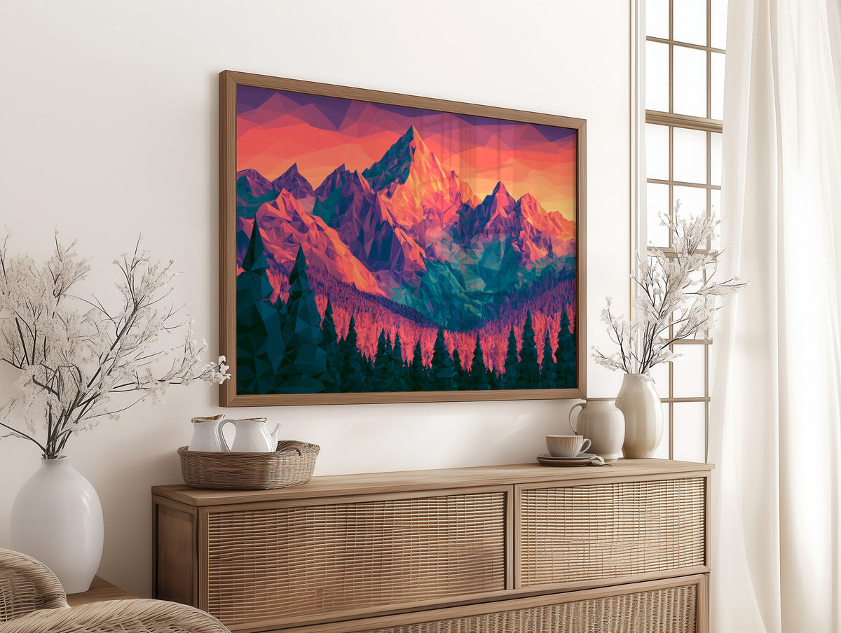 Low Poly Mountain Sunset