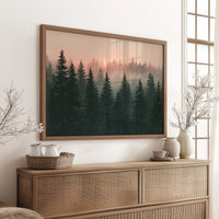 Pines Fading Into Fog