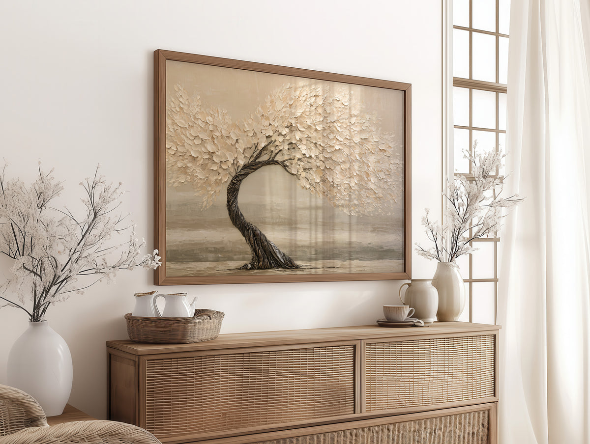 Windswept Tree in Cream