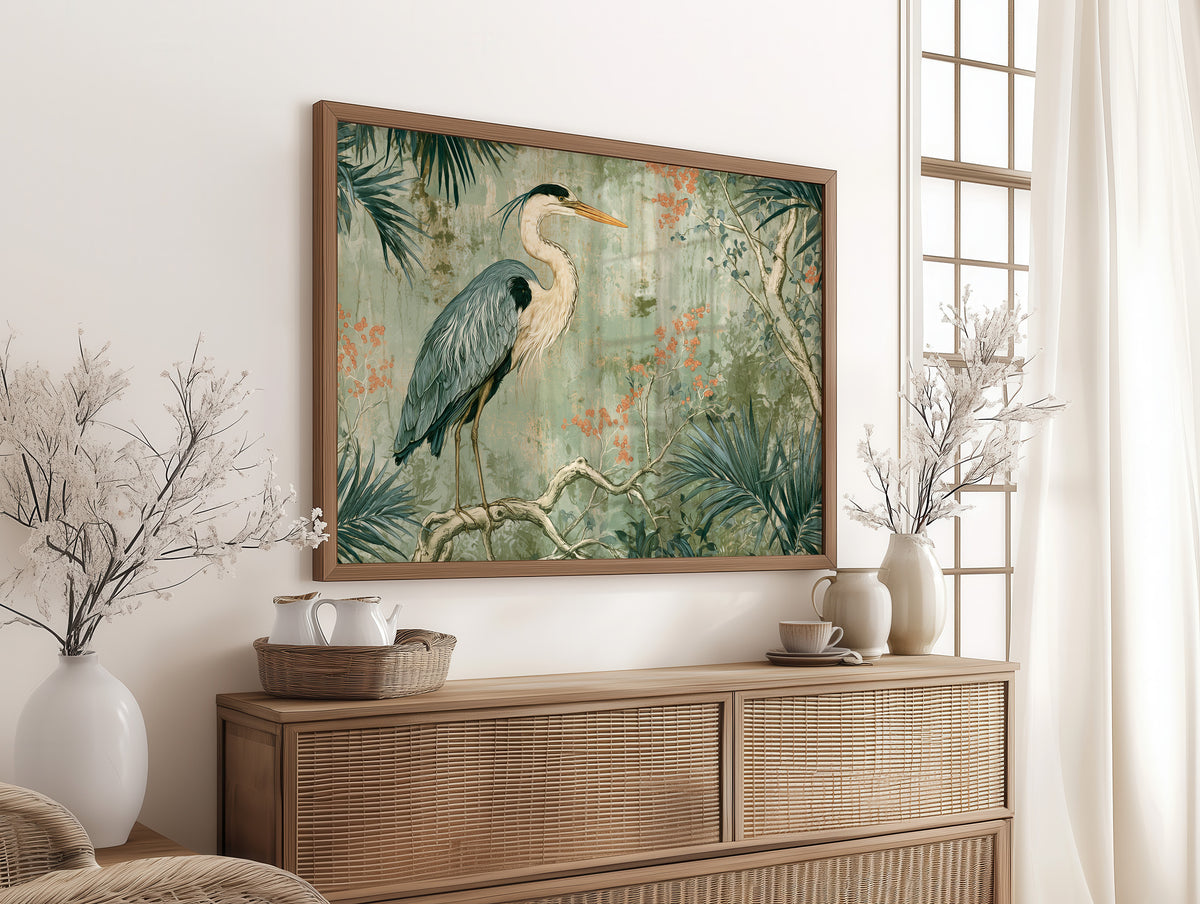 Heron Among Coral Berries