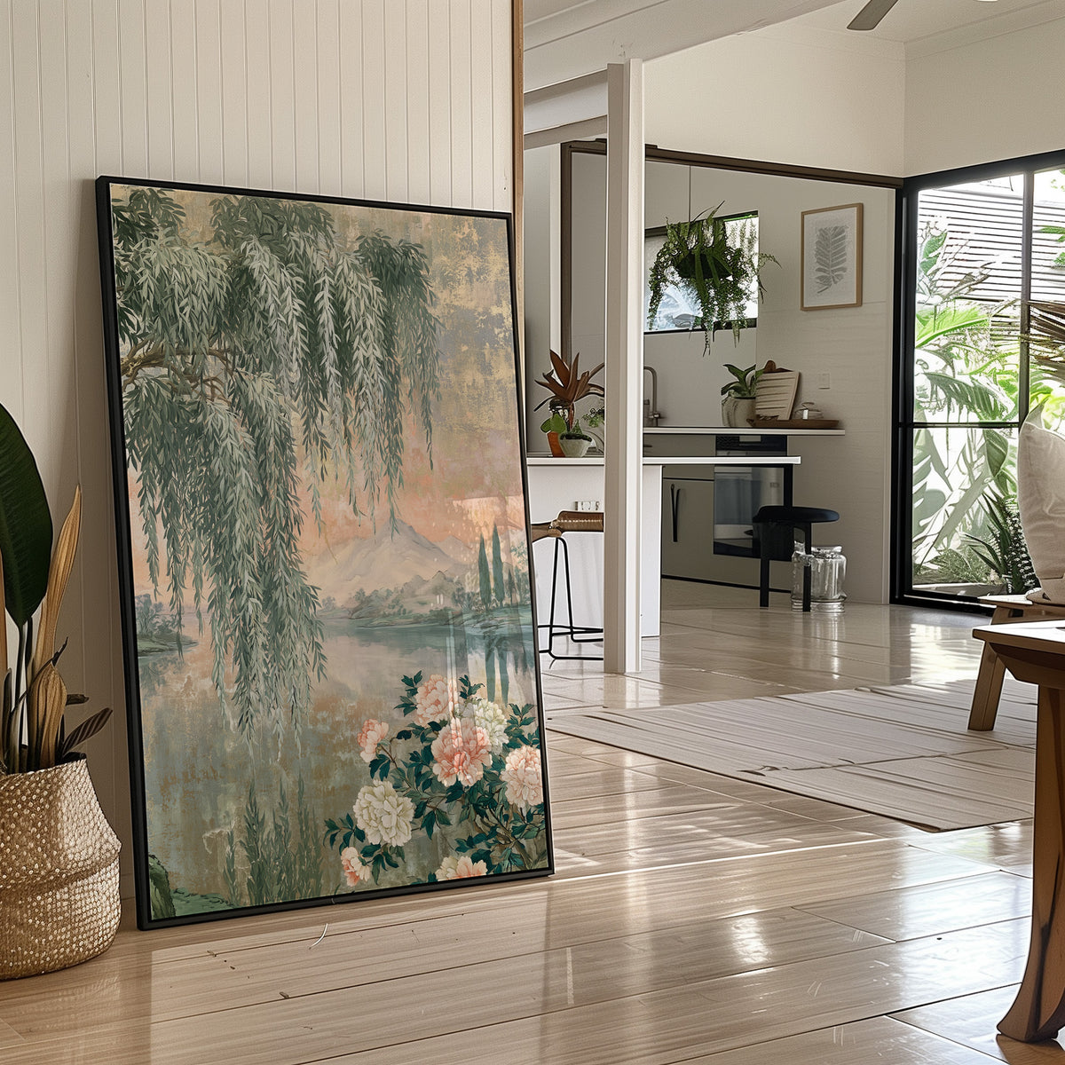 Willow Peony Chinoiserie Landscape