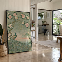 Peacock Peony Chinoiserie Mural