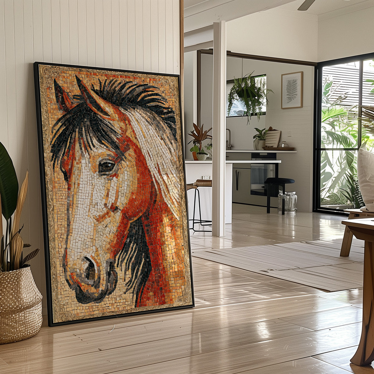 Chestnut Horse Mosaic Portrait