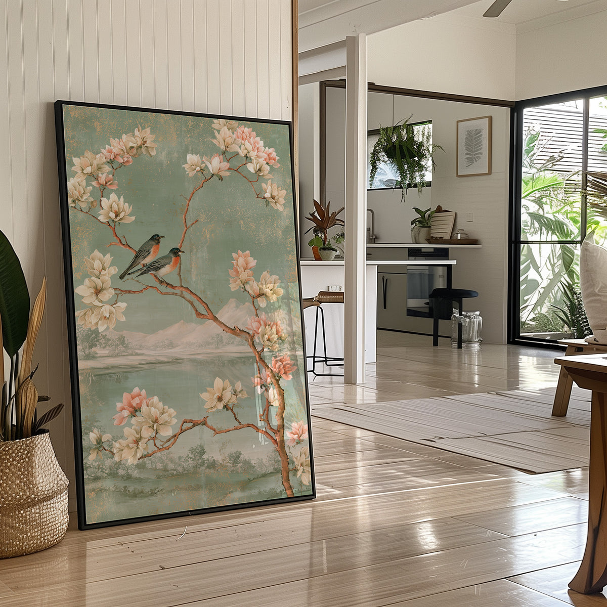 Songbirds in Magnolia Chinoiserie