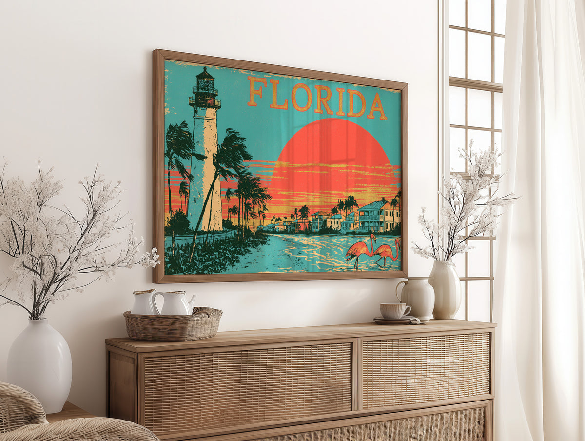 Florida Sunset Flamingo Shore
